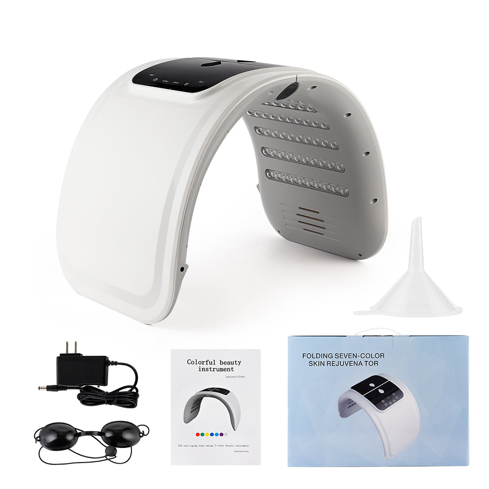 Folding Seven-Color Skin Rejuvenator Light Facial Therapy Machine LED Facial Mask