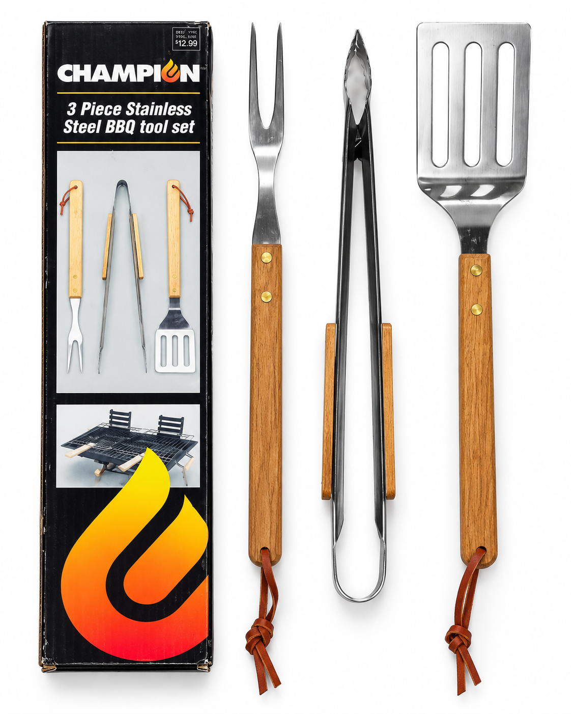 Champion 3 Piece Stainless Steel BBQ Tool Set