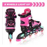 Adjustable Inline Skates for Kids with Full Light Up Wheels