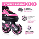 Adjustable Inline Skates for Kids with Full Light Up Wheels