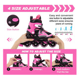 Adjustable Inline Skates for Kids with Full Light Up Wheels