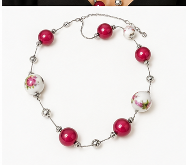 Rose Porcelain Bead Necklace — Limited France Edit